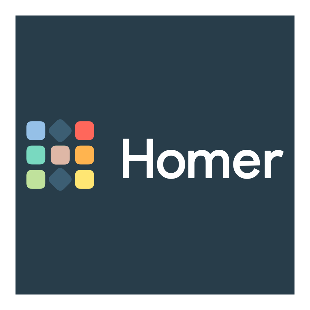 Homer Horizontal White Logo PNG Vector