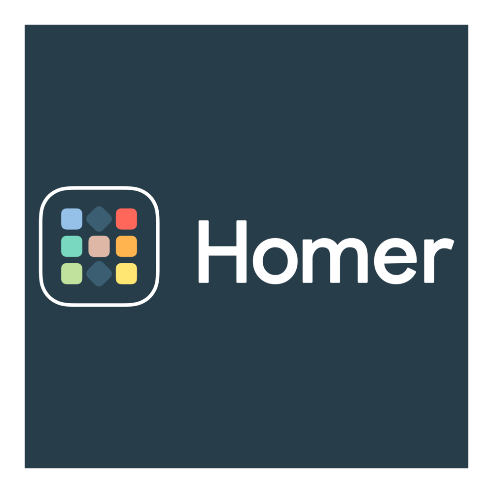 Homer Horizontal White Logo PNG Vector