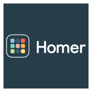 Homer Horizontal White Logo PNG Vector