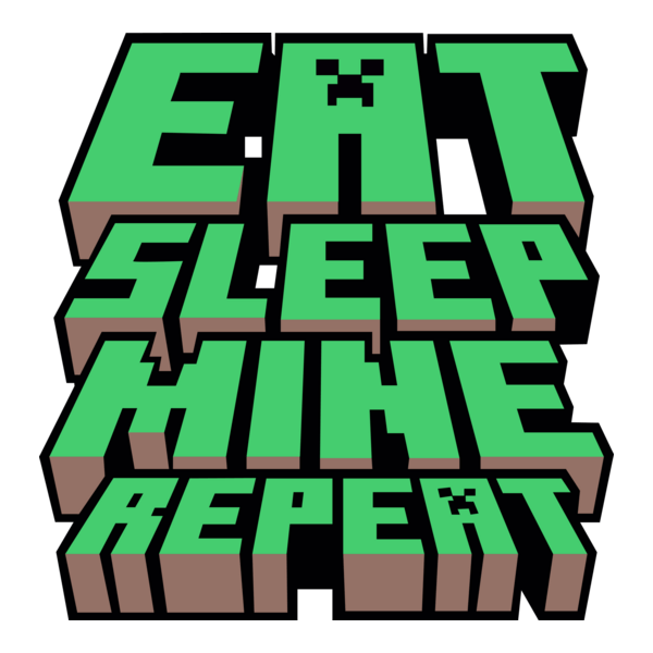 Eat Sleep Mine Repeat Logo PNG Vector