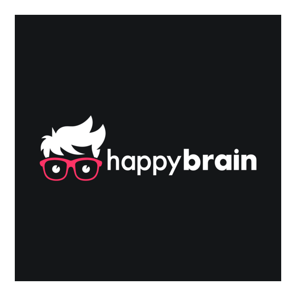 Happy Brain White Logo PNG Vector