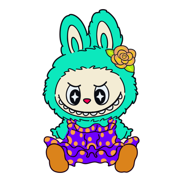 Labubu wearing dress Logo PNG Vector