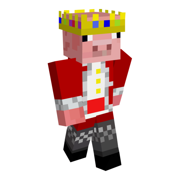Minecraft King Pig Logo PNG Vector