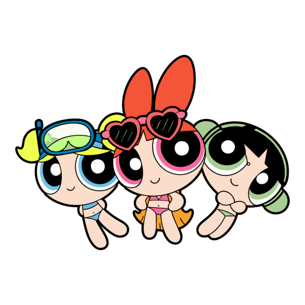 Powerpuff Girls at the beach Logo PNG Vector