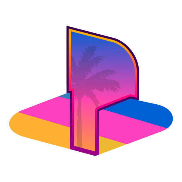 PS5 GTA VI Miami Style Logo PNG Vector