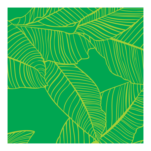 Seamless Tropical Banana Leaves Pattern with Line Logo PNG Vector