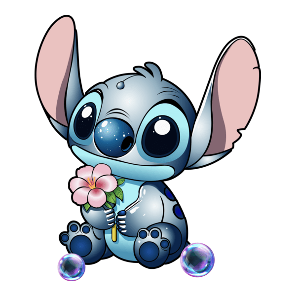 Stitch with a flower Logo PNG Vector