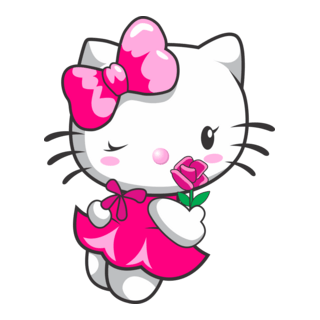 Hello Kitty Flower Logo PNG Vector