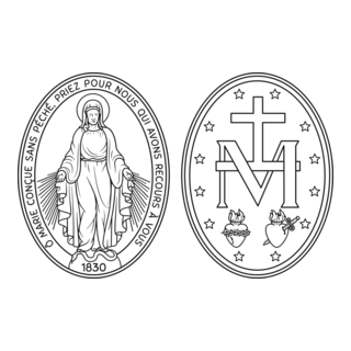 Miraculous Medal of Our Lady of Graces Logo PNG Vector