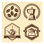 coffee shop vintage style Logo PNG Vector