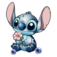 Stitch with a flower Logo PNG Vector