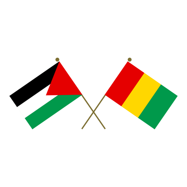 Crossed Flags of Palestine and Guinea Logo PNG Vector