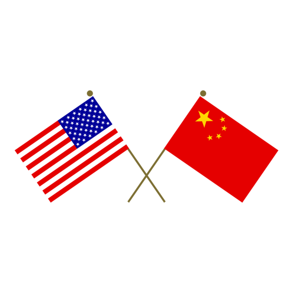 Crossed Flags of The United States and China Logo PNG Vector