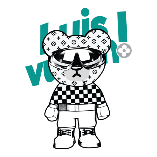 Louis Vuitton Bear Crack Logo PNG Vector
