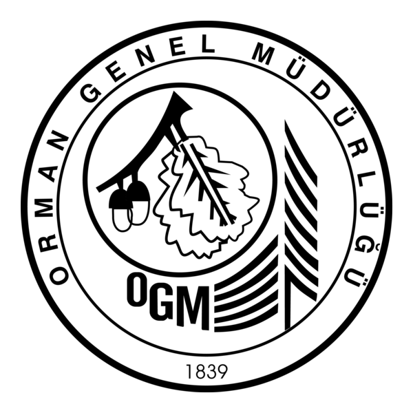 Orman Genel Müdürlüğü OGM Siyah Beyaz Logo PNG Vector