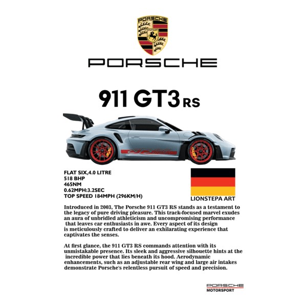 PORSCHE 911 GTS RS INFOLINE Logo PNG Vector