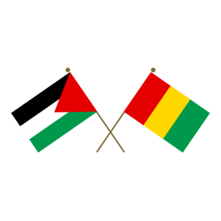 Crossed Flags of Palestine and Guinea Logo PNG Vector