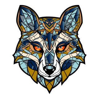 Stained Glass Wolf Logo PNG Vector