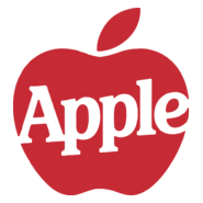 A design silhouette of a vibrant red apple Logo PNG Vector