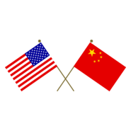 Crossed Flags of The United States and China Logo PNG Vector