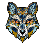Stained Glass Wolf Logo PNG Vector