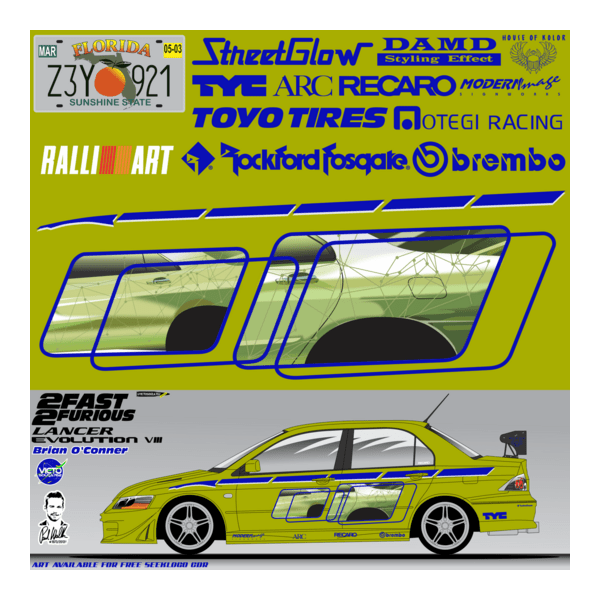 arte decal lancer evo viii 2fast 2furious Logo PNG Vector