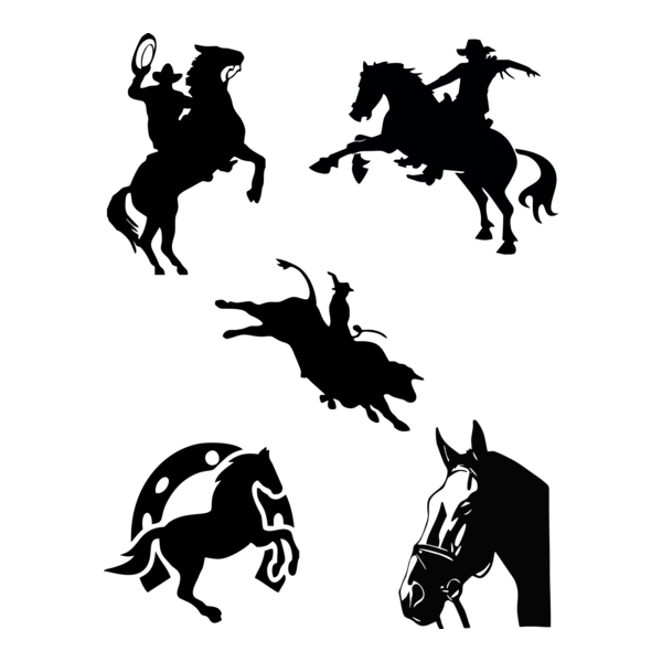 TOURO - CAVALO - PEÃO - BULL - HORSE - COWBOY Logo PNG Vector