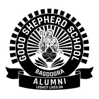 Good Shepherd School Bagdogra Alumni Black & White Logo PNG Vector