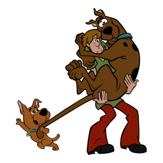 Scrappy is pulling Scooby's tail Logo PNG Vector