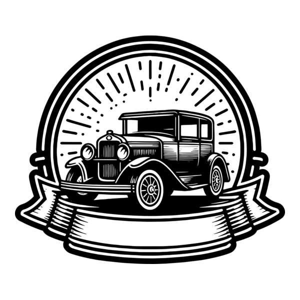 BLACK SILHOUETTE OF A CLASSIC CAR VINTAGE RETRO DE Logo PNG Vector