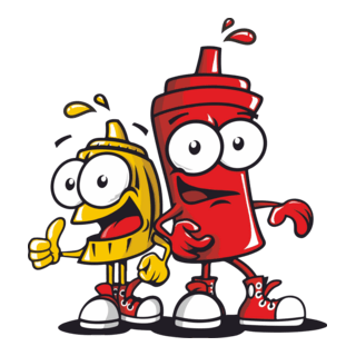 Ketchup and Mustard Logo PNG Vector