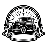 BLACK SILHOUETTE OF A CLASSIC CAR VINTAGE RETRO DE Logo PNG Vector