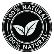 100% natural product seal with leaf for eco Logo PNG Vector