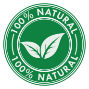 100 percent natural product with leaf symbol Logo PNG Vector
