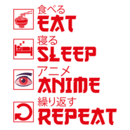 Eat, Sleep, animie, repeat Logo PNG Vector
