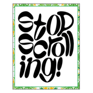 Stop scroling calligraphy Logo PNG Vector