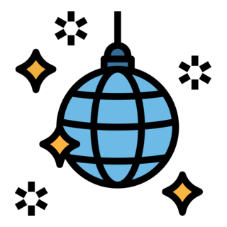 Disco Ball Logo PNG Vector