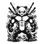 Muscular panda Logo PNG Vector