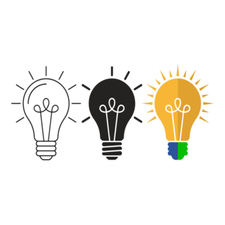 Contemporary Light Bulb Graphic Icons for Techno Logo PNG Vector